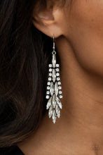 Load image into Gallery viewer, Crown Heiress - White Rhinestone Earrings- Paparazzi Accessories
