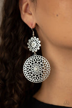 Load image into Gallery viewer, Garden Mantra - White Earrings- Paparazzi Accessories
