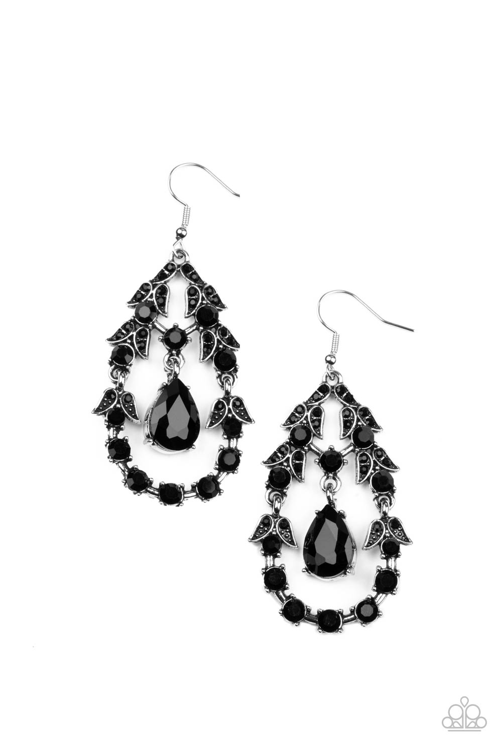 Garden Decorum - Black Earrings- Paparazzi Accessories