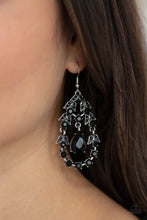 Load image into Gallery viewer, Garden Decorum - Black Earrings- Paparazzi Accessories
