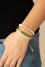 Load image into Gallery viewer, Natural-Born Navigator - Green Bracelet- Paparazzi Accessories
