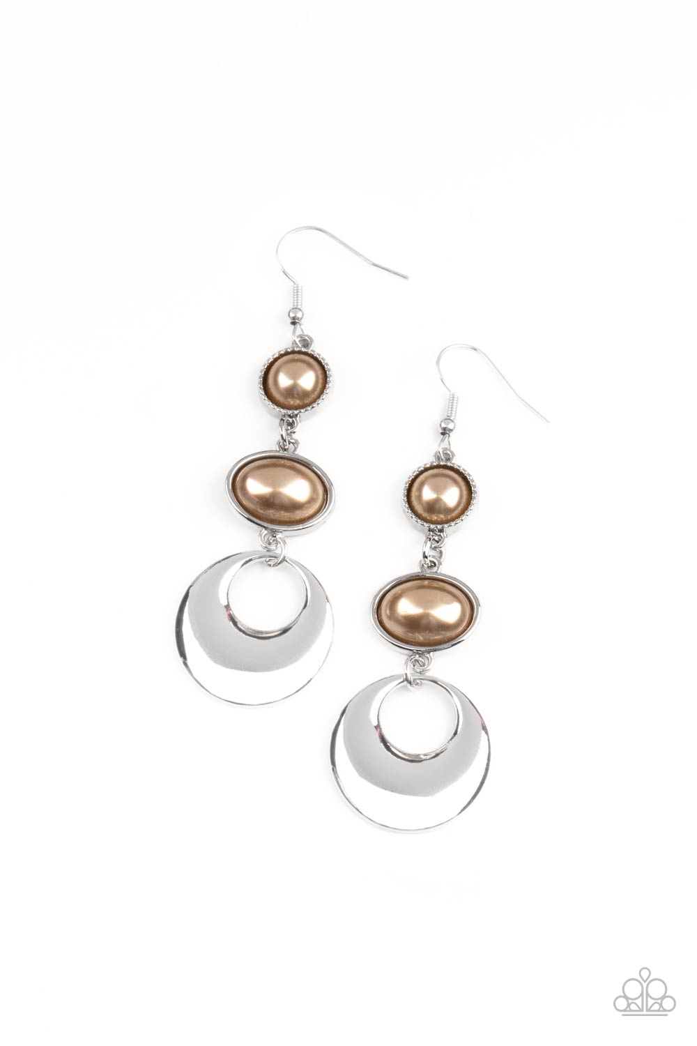 Bubbling To The Surface - Brown Earrings- Paparazzi Accessories