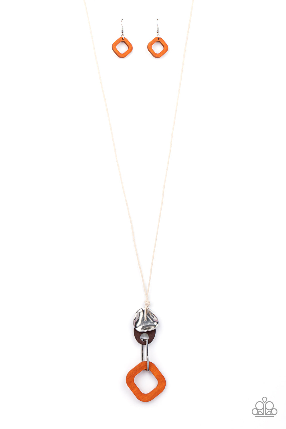 Top Of The WOOD Chain - Orange Necklace- Paparazzi Accessories