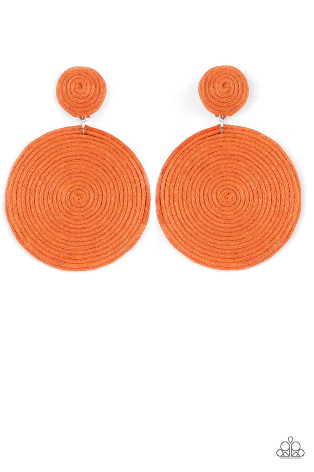 Circulate The Room - Orange Earrings- Paparazzi Accessories