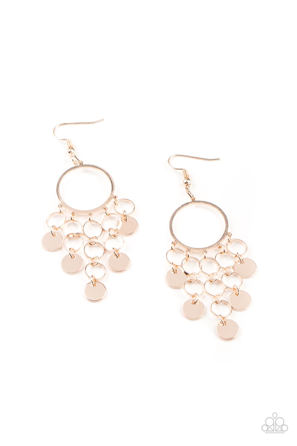 Cyber Chime - Rose Gold Earrings- Paparazzi Accessories
