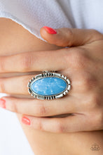 Load image into Gallery viewer, Peacefully Pioneer - Blue Ring -Paparazzi Accessories
