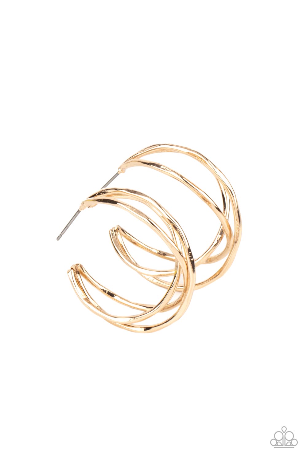 City Contour - Gold Earrings- Paparazzi Accessories