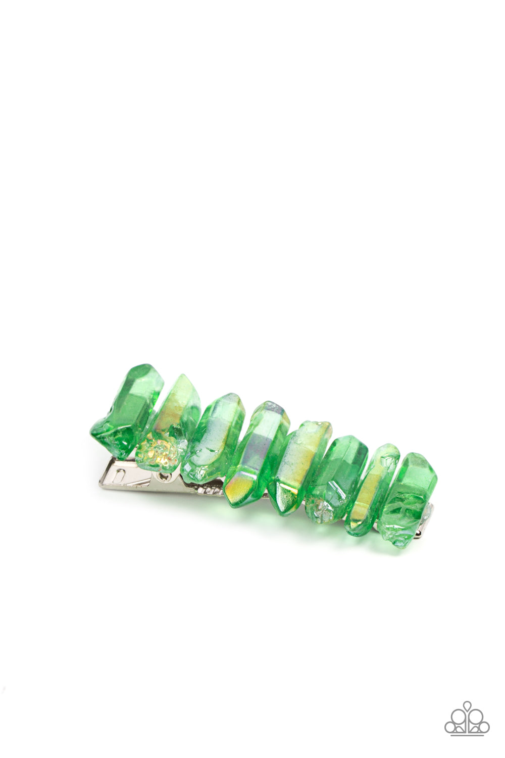 Crystal Caves - Green Hair Clip- Paparazzi Accessories