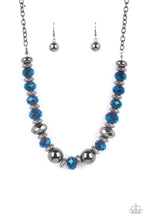 Load image into Gallery viewer, Interstellar Influencer - Blue Necklace- LIFE OF THE PARTY- Paparazzi Accessories
