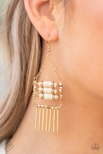 Load image into Gallery viewer, Tribal Tapestry - Gold Earrings- FASHION FIX- Paparazzi Accessories
