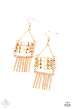 Load image into Gallery viewer, Tribal Tapestry - Gold Earrings- FASHION FIX- Paparazzi Accessories
