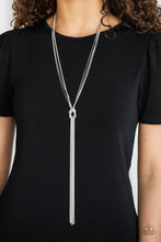 Load image into Gallery viewer, Forget Me Knot- Silver Necklace- Paparazzi Accessories
