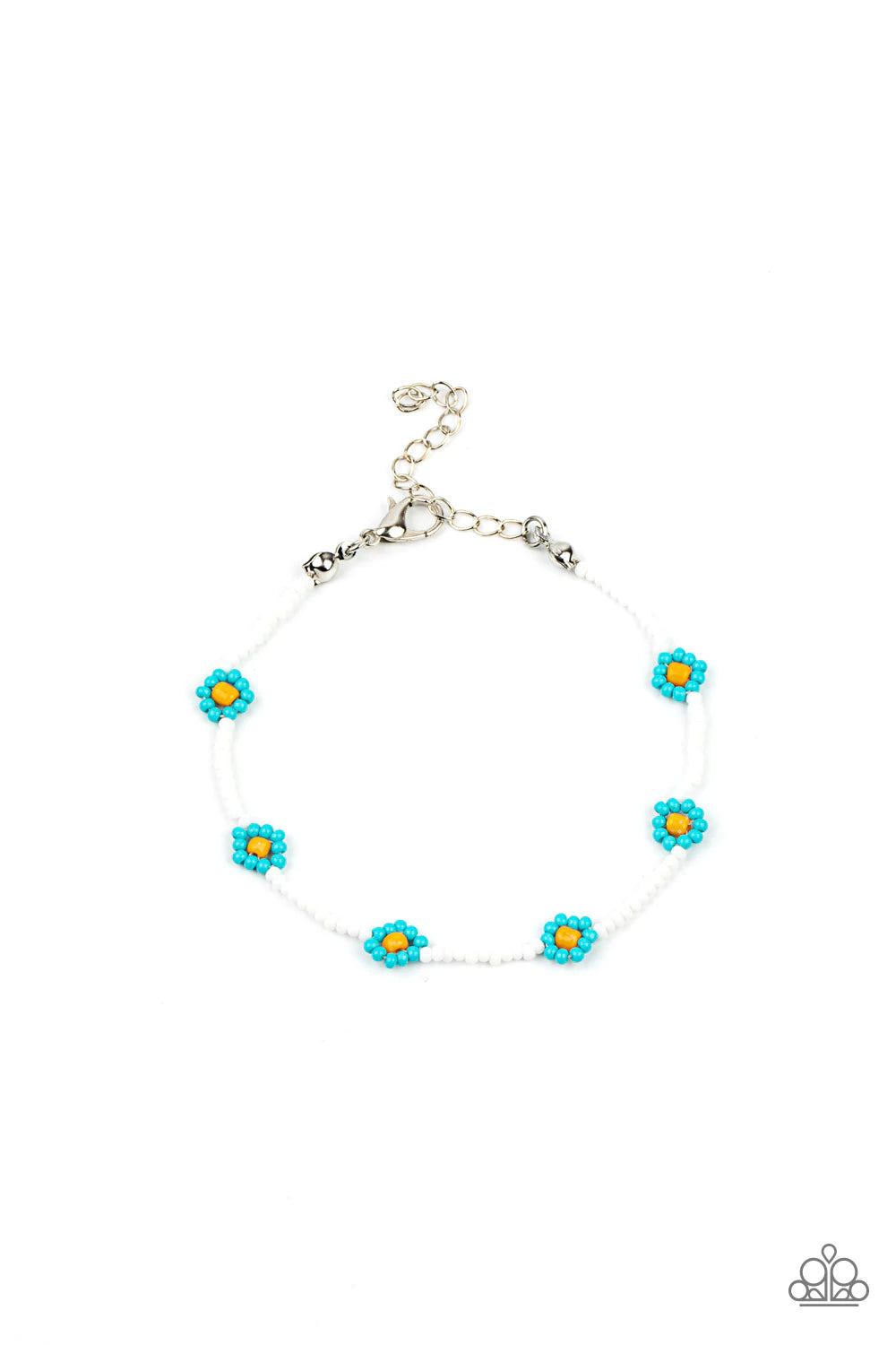 Camp Flower Power - Blue Bracelet- Paparazzi Accessories