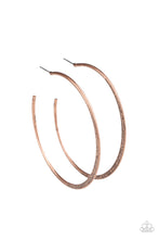 Load image into Gallery viewer, Flat Spin- Copper Hoop Earrings- Paparazzi Accessories
