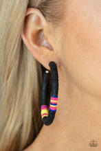 Load image into Gallery viewer, Colorfully Contagious- Black Hoop Earrings- Paparazzi Accessories

