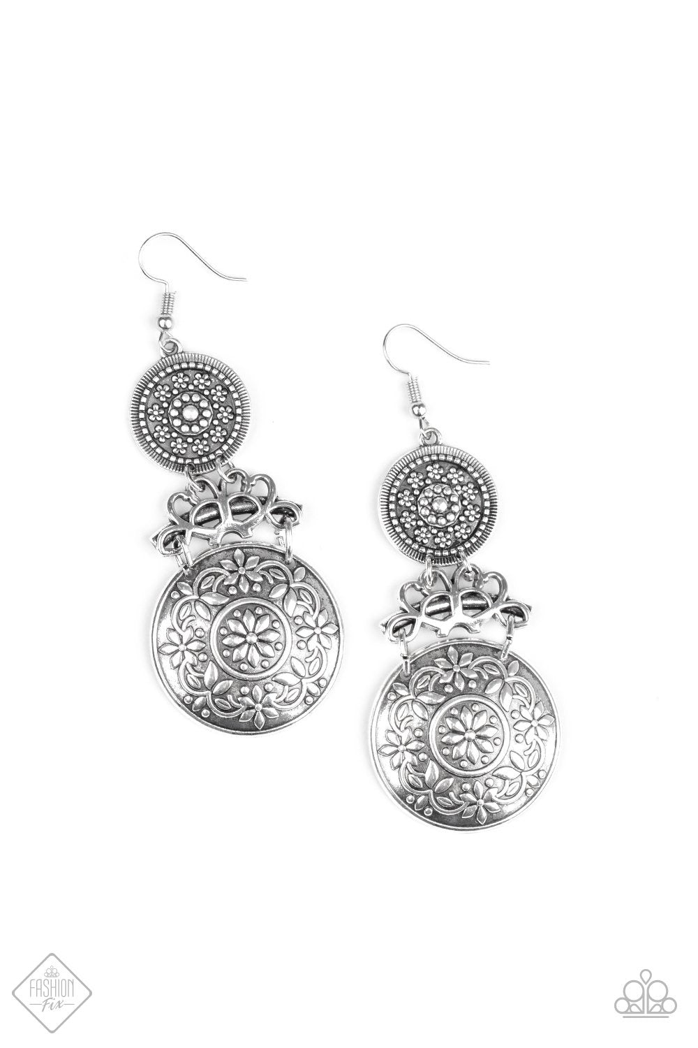 Garden Adventure- Silver Earrings- FASHION FIX- Paparazzi Accessories