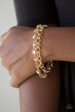 Load image into Gallery viewer, Life Of The Block Party- Gold Bracelet- Paparazzi Accessories
