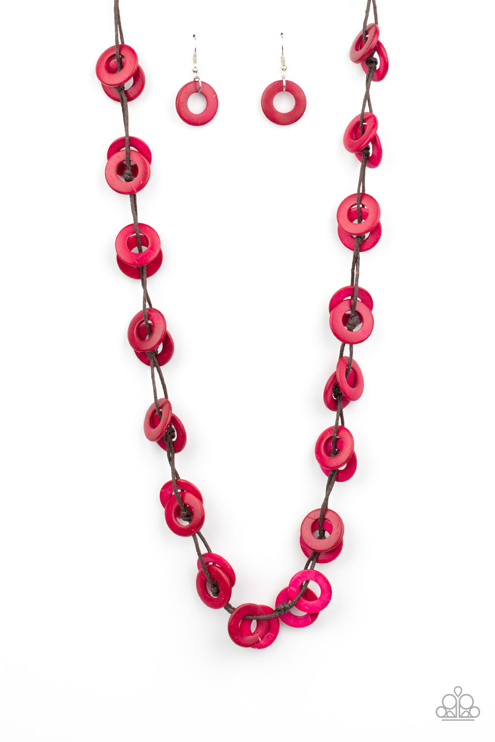 Waikiki Winds- Pink Wood Necklace- Paparazzi Accessories