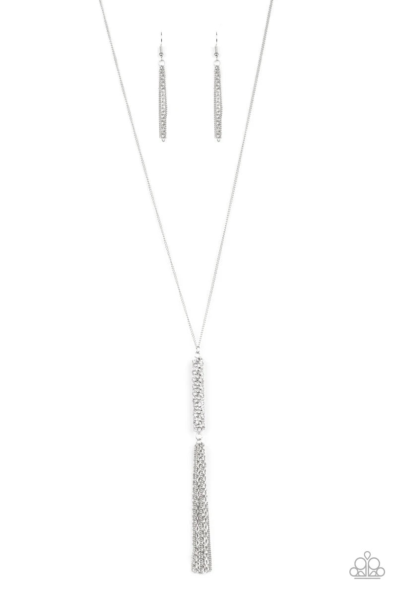 Towering Twinkle- White Necklace -Paparazzi Accessories