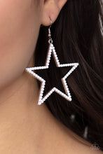 Load image into Gallery viewer, Count Your Stars- White Earrings- Paparazzi Accessories
