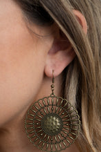 Load image into Gallery viewer, Rustic Groves- Brass Earrings- Paparazzi Accessories
