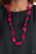 Load image into Gallery viewer, Waikiki Winds- Pink Wood Necklace- Paparazzi Accessories
